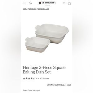 Le Creuset set of 2 Heritage Baking Dishes